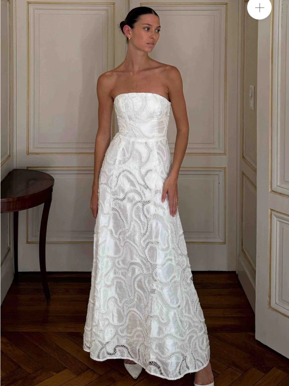 Elara Beaded Gown in White